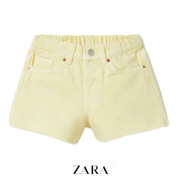 ZARA Kids | Yellow | MOM FIT DENIM SHORTS - Picture 1 of 4